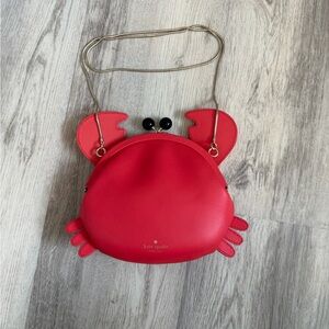 KATE SPADE Make a Splash Geranium Crab Crossbody Novelty Purse Handbag Red RARE